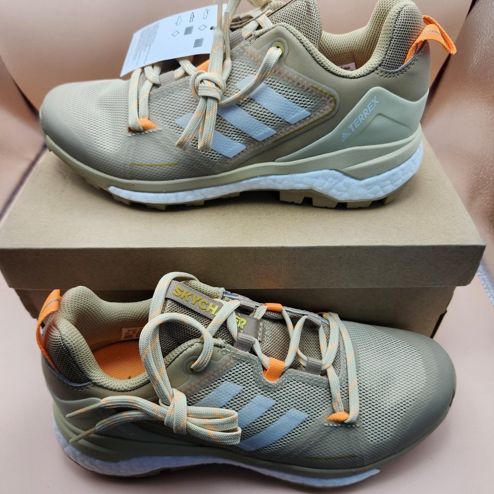 Adidas Terrex Skychaser 2 Shoes Mens Size 6.5‎ Beige Orange Hiking Trail GZ0326